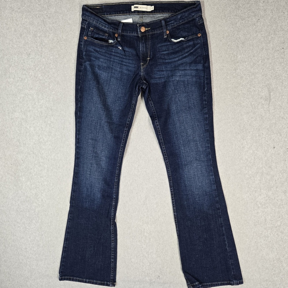 Levi's 524 Women Jeans 9L 29 Blue Denim Bootcut Low Rise Dark Wash 31" Inseam